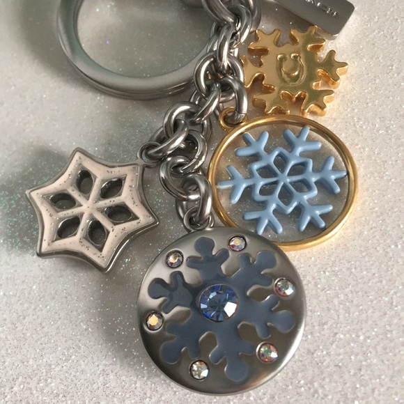 Coach Snowflake Cluster Bag Charm Key Chain NWT - Picture 3 of 14